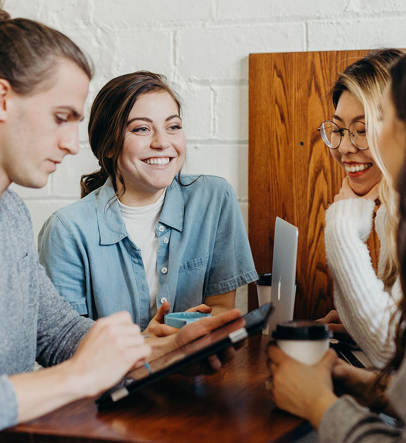 young adult friends talking